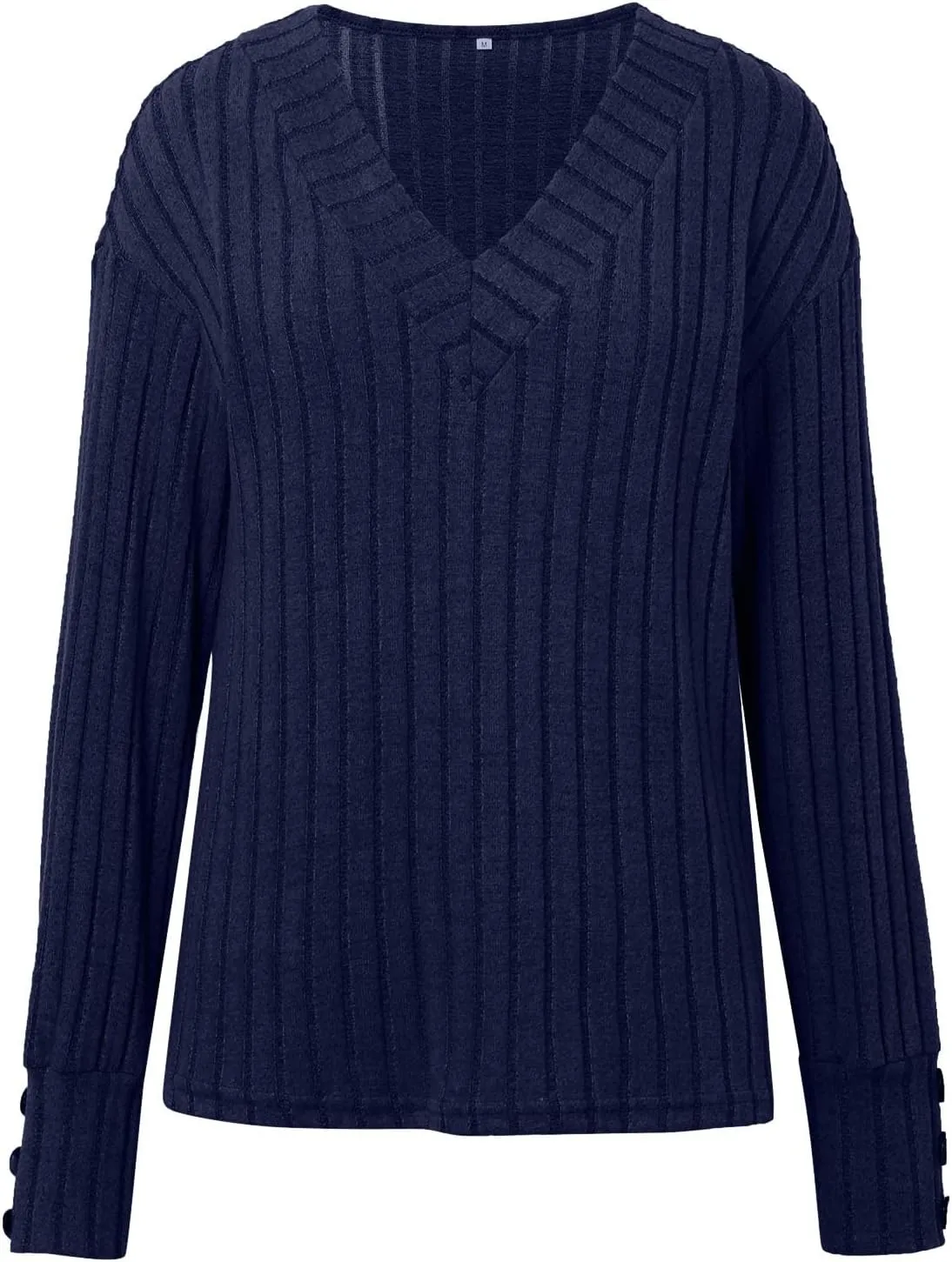 Womens Soft Long Sleeve V Neck Shirts Knitted Pullover Tunics Tops Casual Fall Lightweight Cozy Sweaters 2024